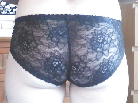 My ass in lace french knickers.
