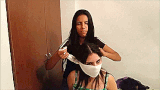 gagging her older stepsister with socks duct tape and cloth         