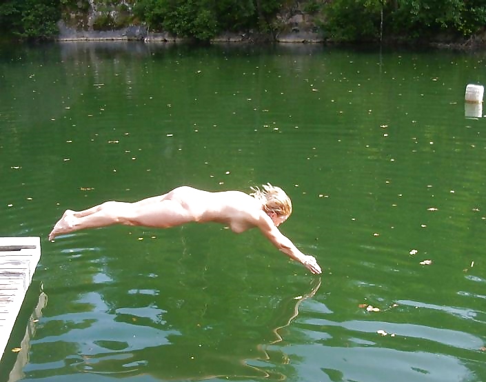 Candid teen skinny dip.