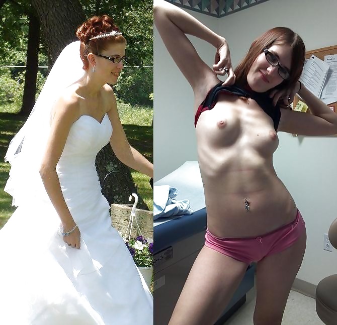 Porn image Brides and bridesmaids, before and after amateurs.