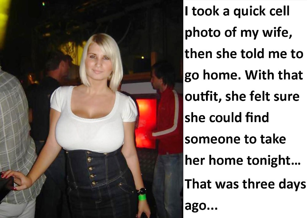 Porn image Cuckold captions -- wife goes out