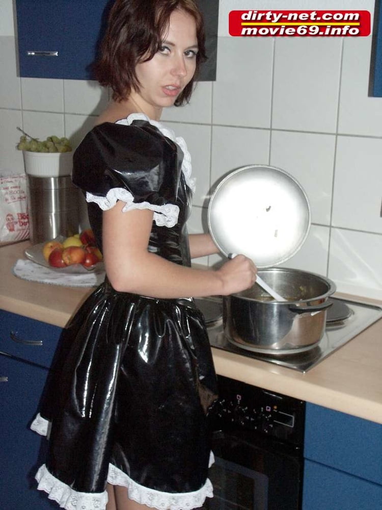 Teen Laura as a maid in the kichen - 19 Pics 
