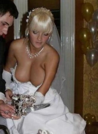 Wedding dress boobs out