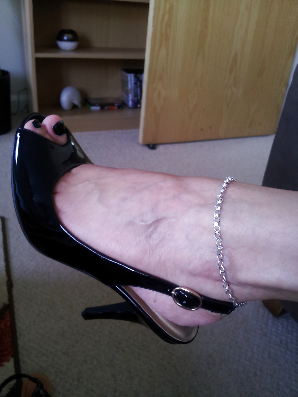Porn image my sexy new peep toe shoes off my man