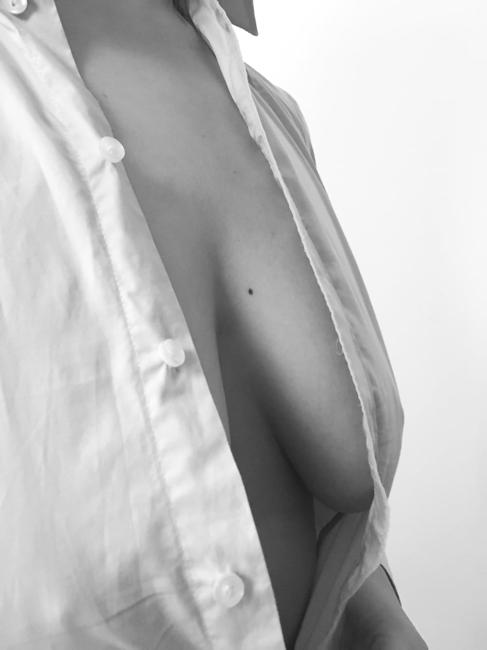 Porn image Her big rack in black and white