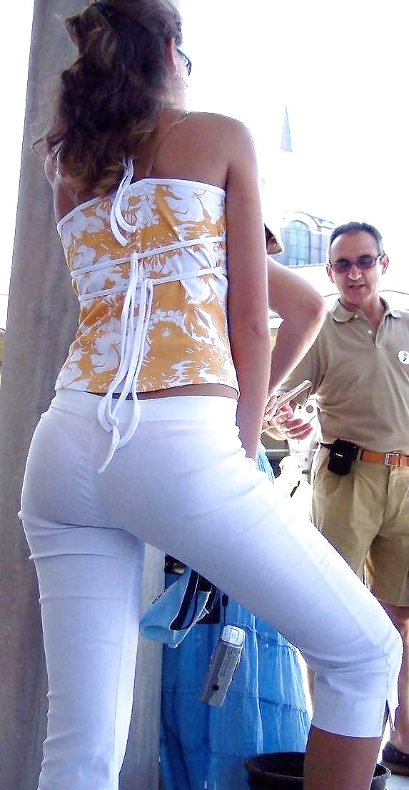 Porn image Candid Wives In White Pants VPL