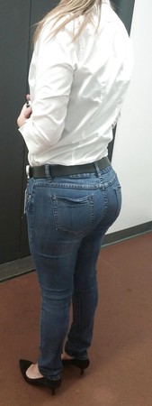 Great ass in jeans at work