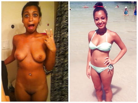 ebony black dressed undressed before after clothed naked         