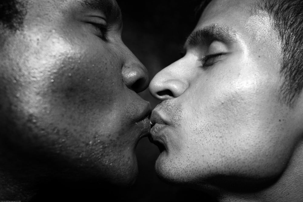 Black and white gay photo