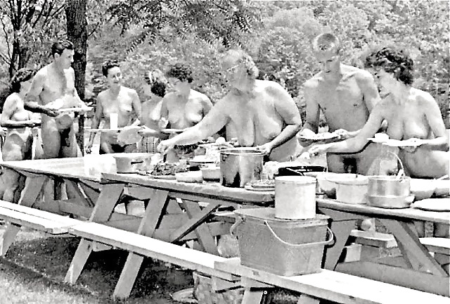 Vintage family nudist camps.
