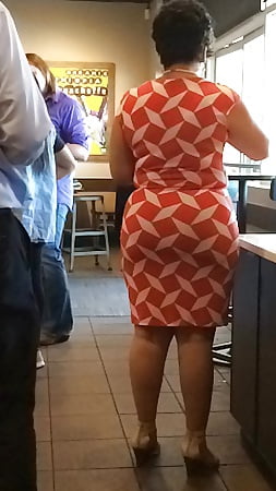 Orange and White Dress Big Latina Booty