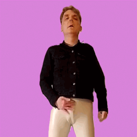 Handjob through white vinyl leggings (pink version gifs) #2