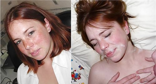 Porn image Before and after facials and cumshots.