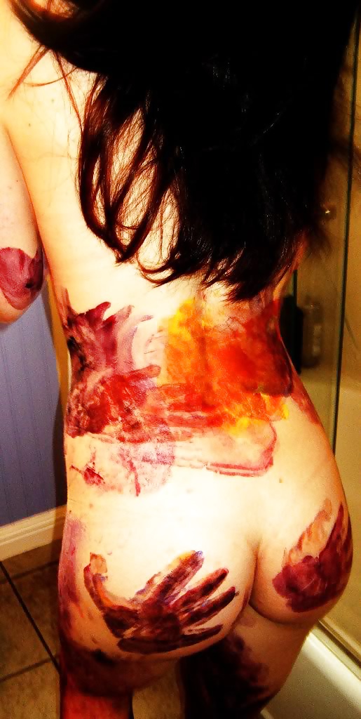 Porn image two hot amateur teens naked with body paint