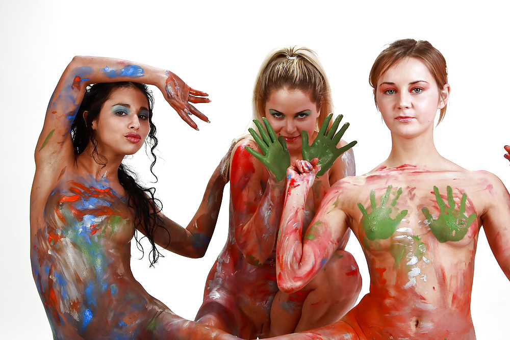 Porn image Rima , Nella & Riyeesa - BodyPaint