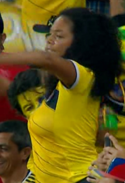 Porn image Busty Columbian milf dancing at World Cup 14 game