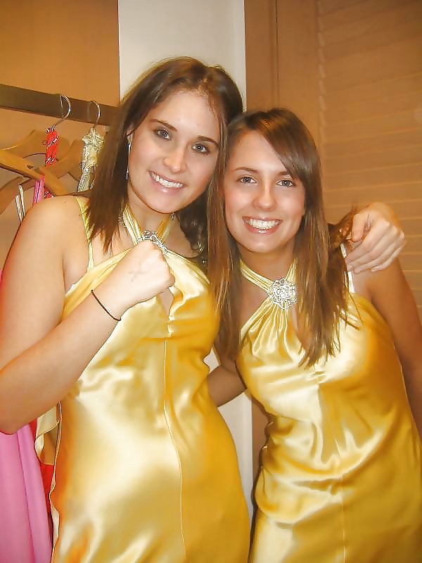 Porn image 2 or more girls in Satin Prom dresses