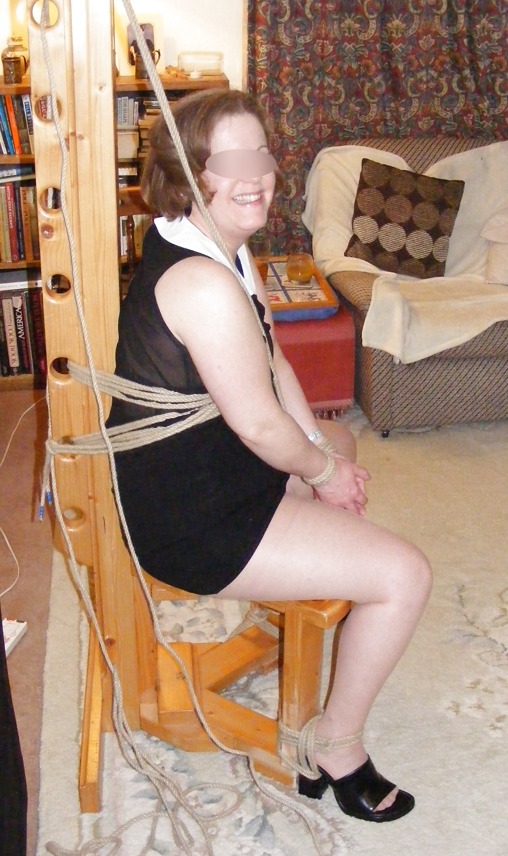 Porn image Bondage and caning at a fetish dinner party
