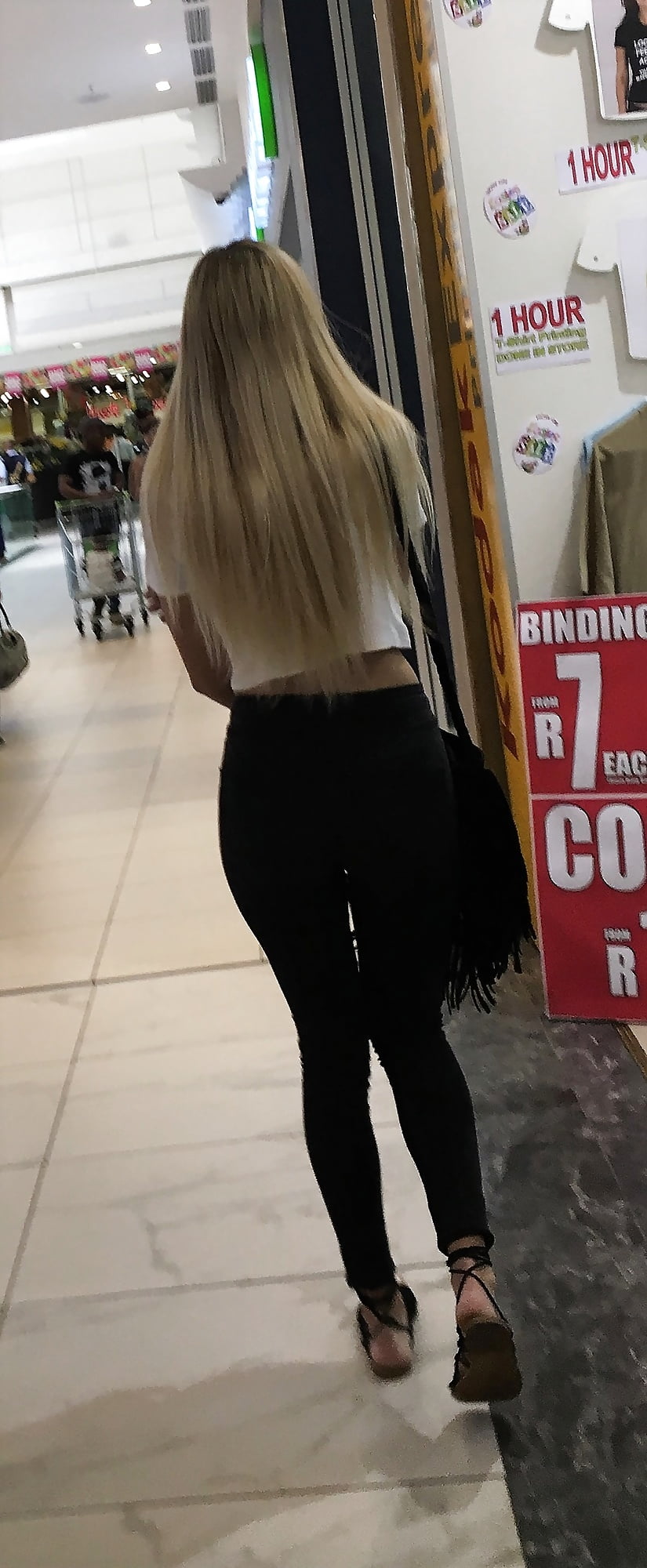 Porn image Beautiful blonde mall slut wide ass