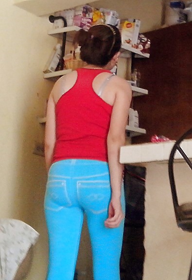 Porn image my sist in law in blue tights