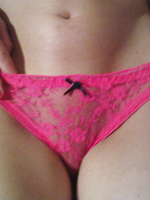 Porn image Neon pink lace panties