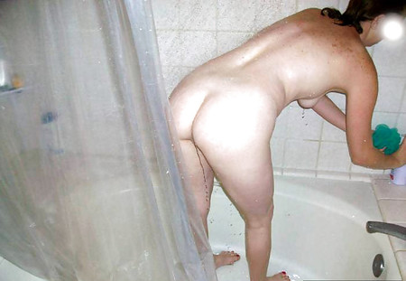Kerstin posing in shower and bath - N. C.