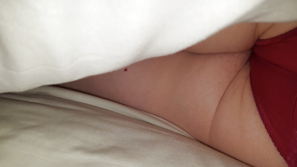 Porn image My Sexy Wife in Bed - Red knickers