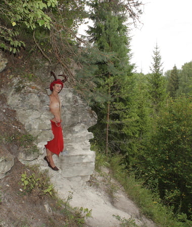 forest satyr on the rock         